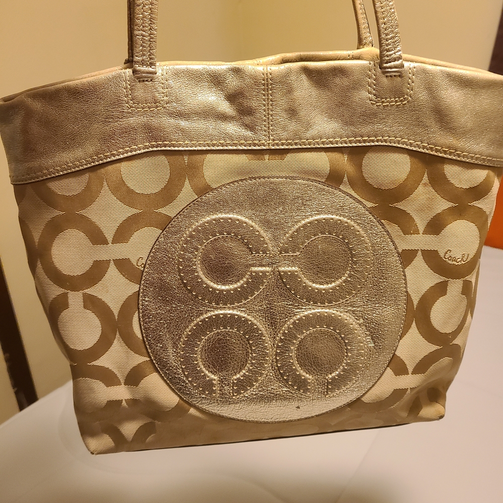 Chic Gold Coach Women's Tote Bag